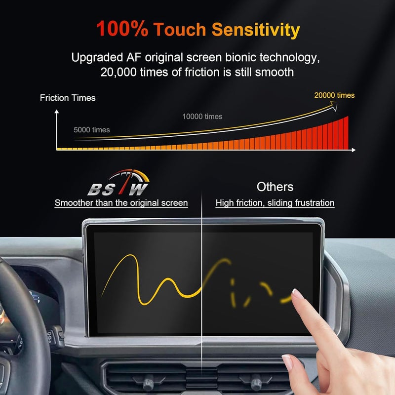 BSTW 2025 Ford Bronco Sport Screen Protector for 2025 Bronco Sport Big Bend/Heritage/Outer Banks/Badlands SYNC 4 13.2" Display Anti Glare Tempered Glass Protective Film (Bronco Sport 13.2-In Matte) - Image 4